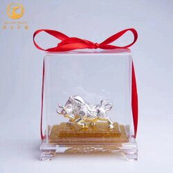 銀錠生肖牛擺件 牛年公司開業優選商務禮品